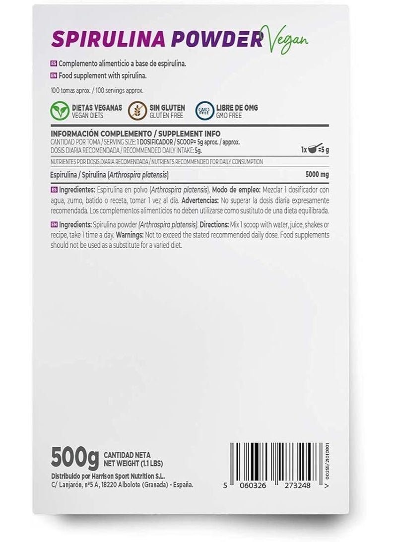 أتش أس أن مسحوق سبيرولينا - أرثروسبيرا بلاتنسيس - من HSN | 500 غرام = 100 جرعة لكل عبوة | سبيرولينا نقية 100% من طحالب غنية بالكلوروفيل | غير معدل وراثيًا، نباتي، خالٍ من الغلوتين - Image 2